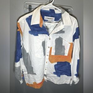 L.F.‎ Markey Women's Carlo Button Up Shirt Brushstroke Size 8
